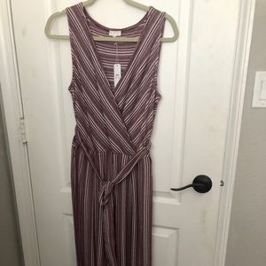 Maroon striped Jumpsuit
